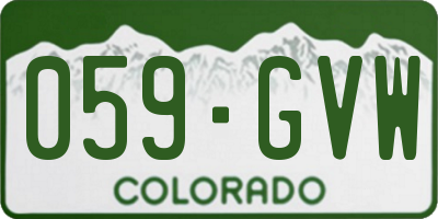 CO license plate 059GVW