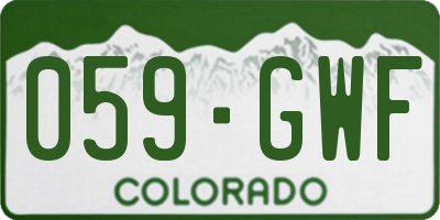 CO license plate 059GWF