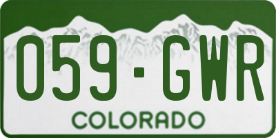 CO license plate 059GWR
