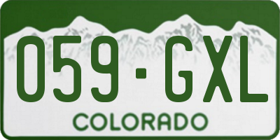 CO license plate 059GXL