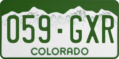 CO license plate 059GXR