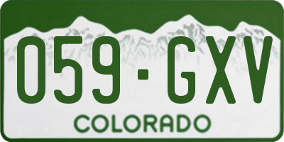 CO license plate 059GXV