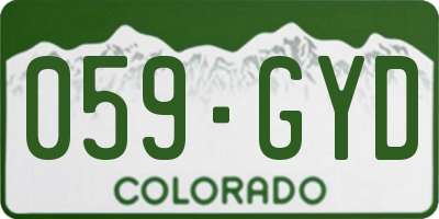 CO license plate 059GYD