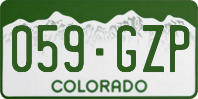 CO license plate 059GZP