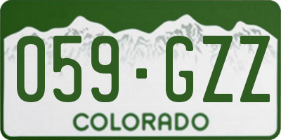 CO license plate 059GZZ