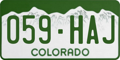 CO license plate 059HAJ
