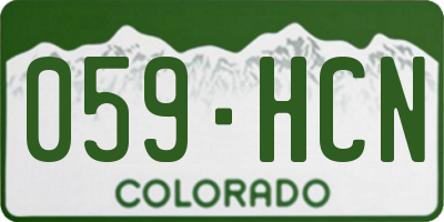 CO license plate 059HCN