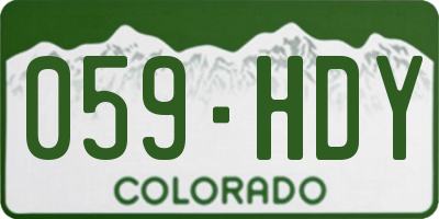 CO license plate 059HDY