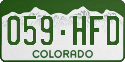 CO license plate 059HFD