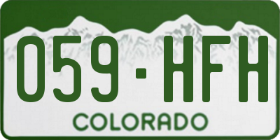 CO license plate 059HFH