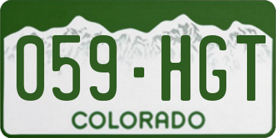 CO license plate 059HGT