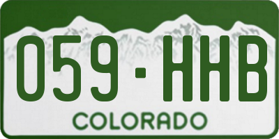 CO license plate 059HHB