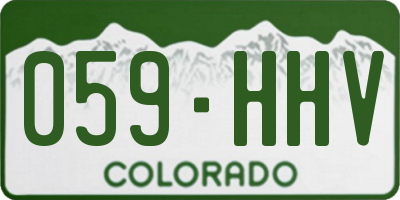 CO license plate 059HHV