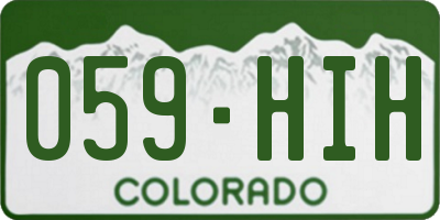 CO license plate 059HIH