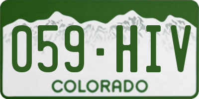 CO license plate 059HIV