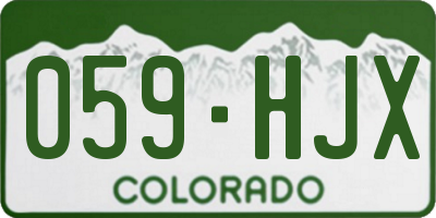 CO license plate 059HJX