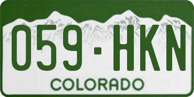 CO license plate 059HKN