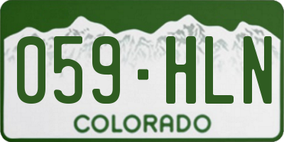 CO license plate 059HLN