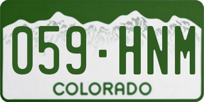 CO license plate 059HNM