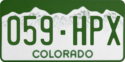 CO license plate 059HPX
