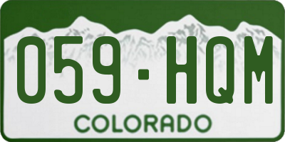 CO license plate 059HQM