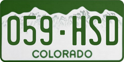 CO license plate 059HSD