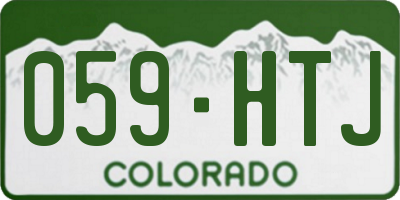 CO license plate 059HTJ