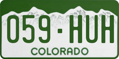 CO license plate 059HUH
