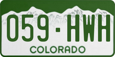 CO license plate 059HWH