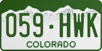 CO license plate 059HWK