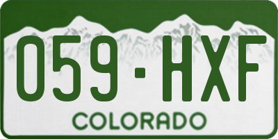 CO license plate 059HXF