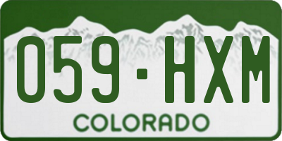 CO license plate 059HXM