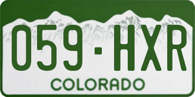 CO license plate 059HXR