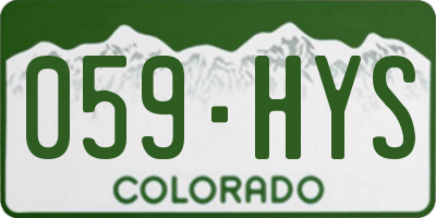 CO license plate 059HYS