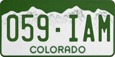 CO license plate 059IAM