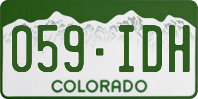 CO license plate 059IDH