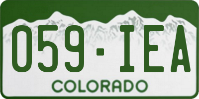 CO license plate 059IEA