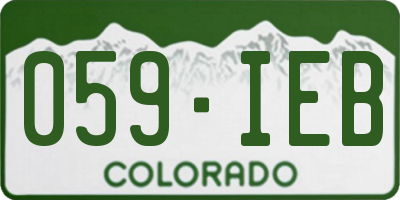 CO license plate 059IEB