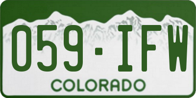 CO license plate 059IFW