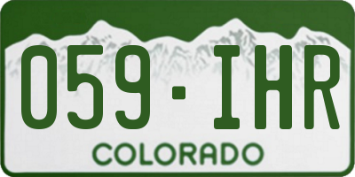 CO license plate 059IHR