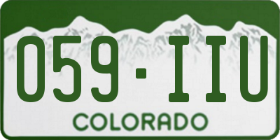 CO license plate 059IIU