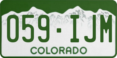 CO license plate 059IJM