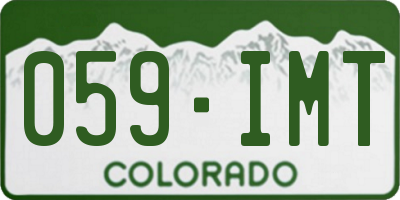 CO license plate 059IMT