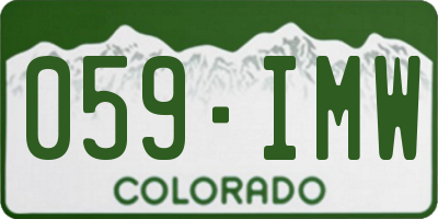 CO license plate 059IMW