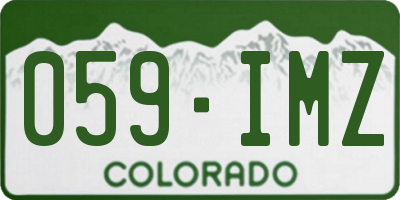 CO license plate 059IMZ