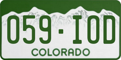 CO license plate 059IOD