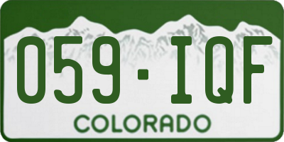 CO license plate 059IQF