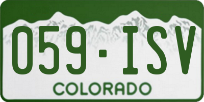 CO license plate 059ISV