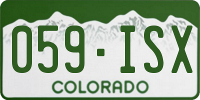 CO license plate 059ISX