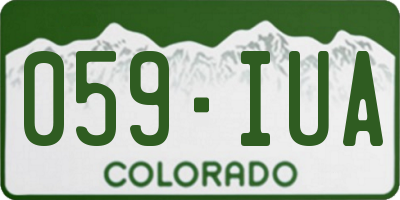 CO license plate 059IUA